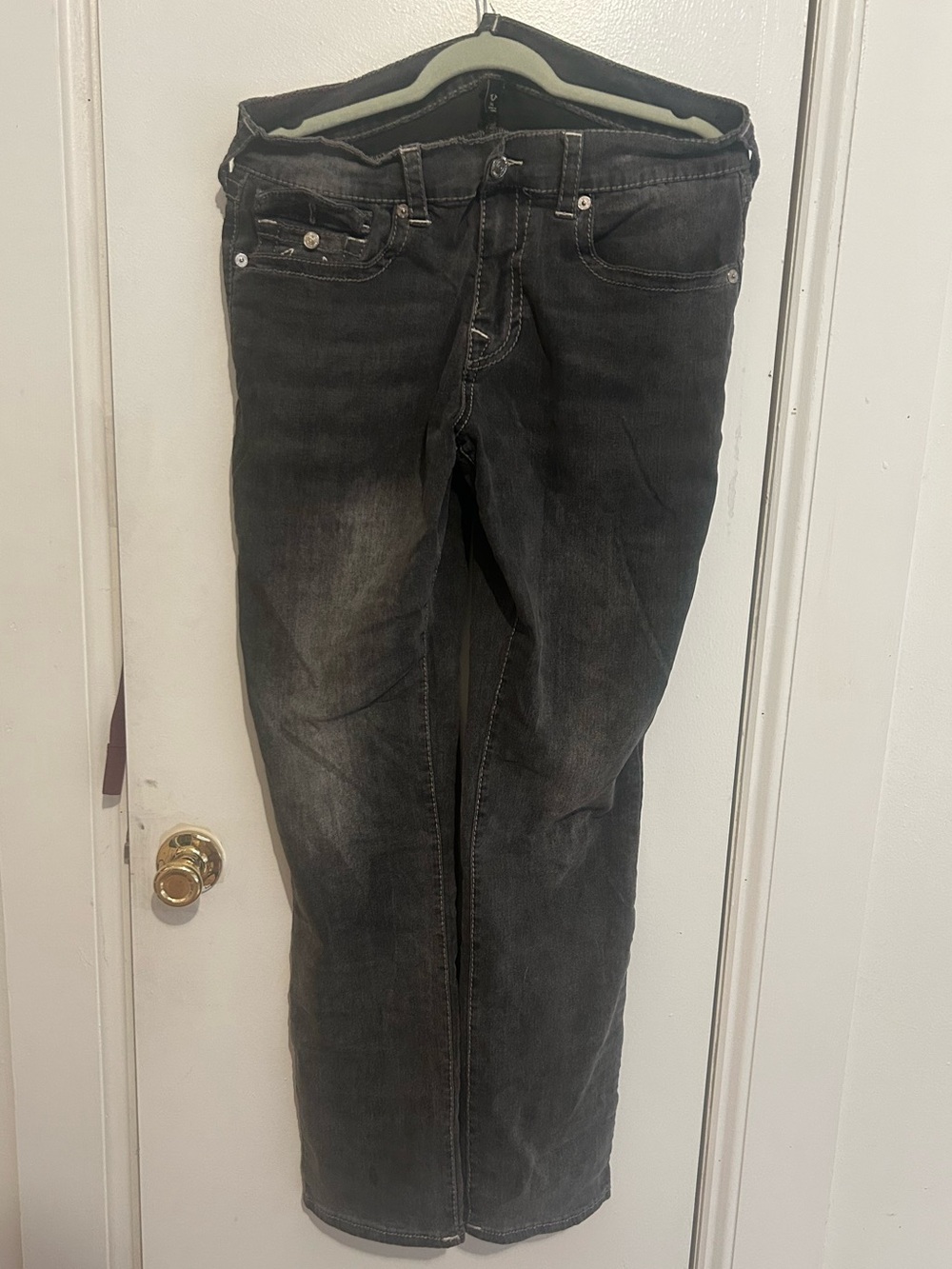 True Religion Men's Black Faded Relaxed Jeans